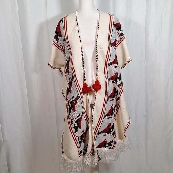 ❤️🔥❤️ vintage sweater poncho | 70s serape vest poncho - Picture 2 of 7